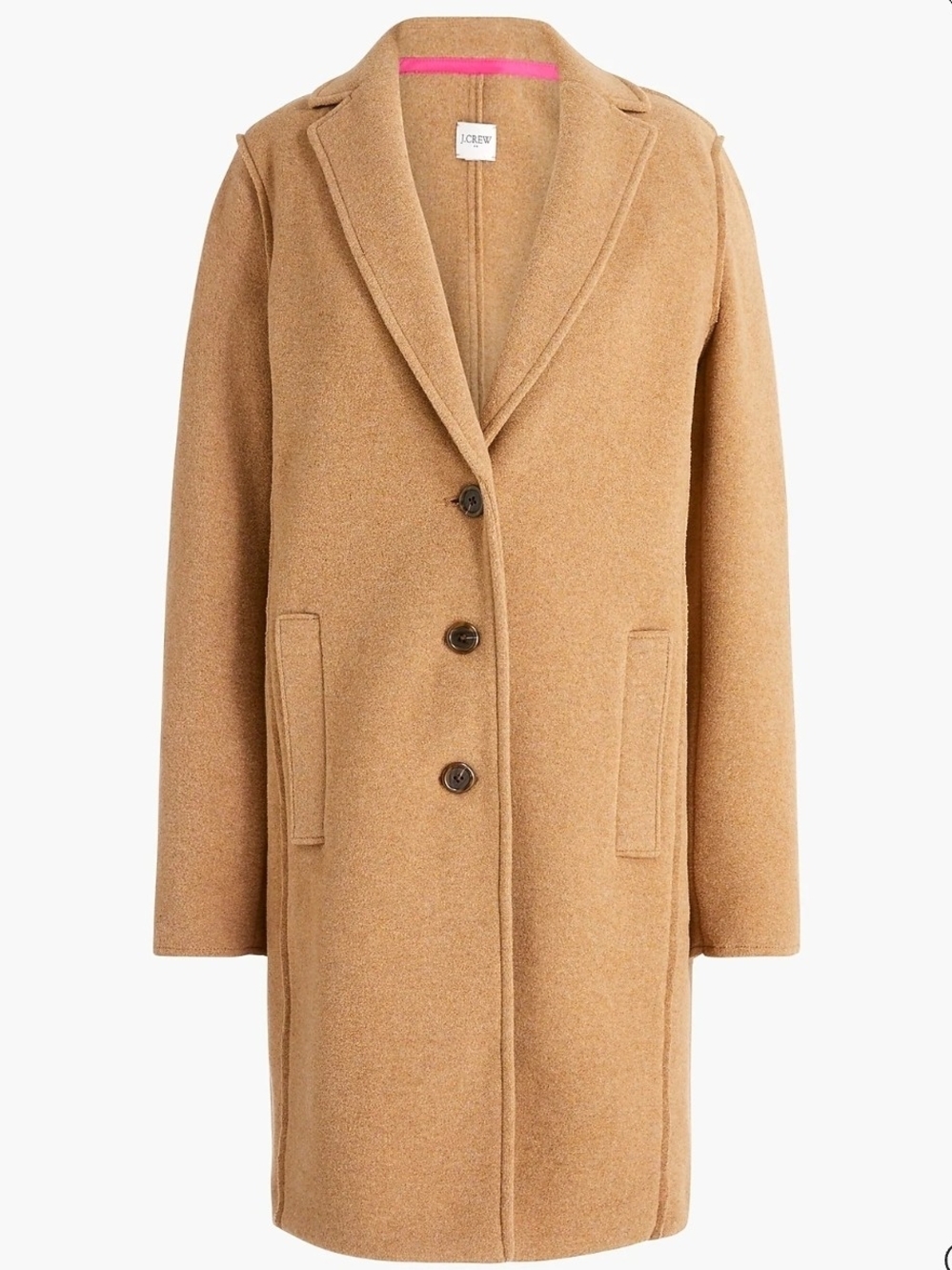 J. Crew Boiled Wool Blend Camel Top Coat XS/0